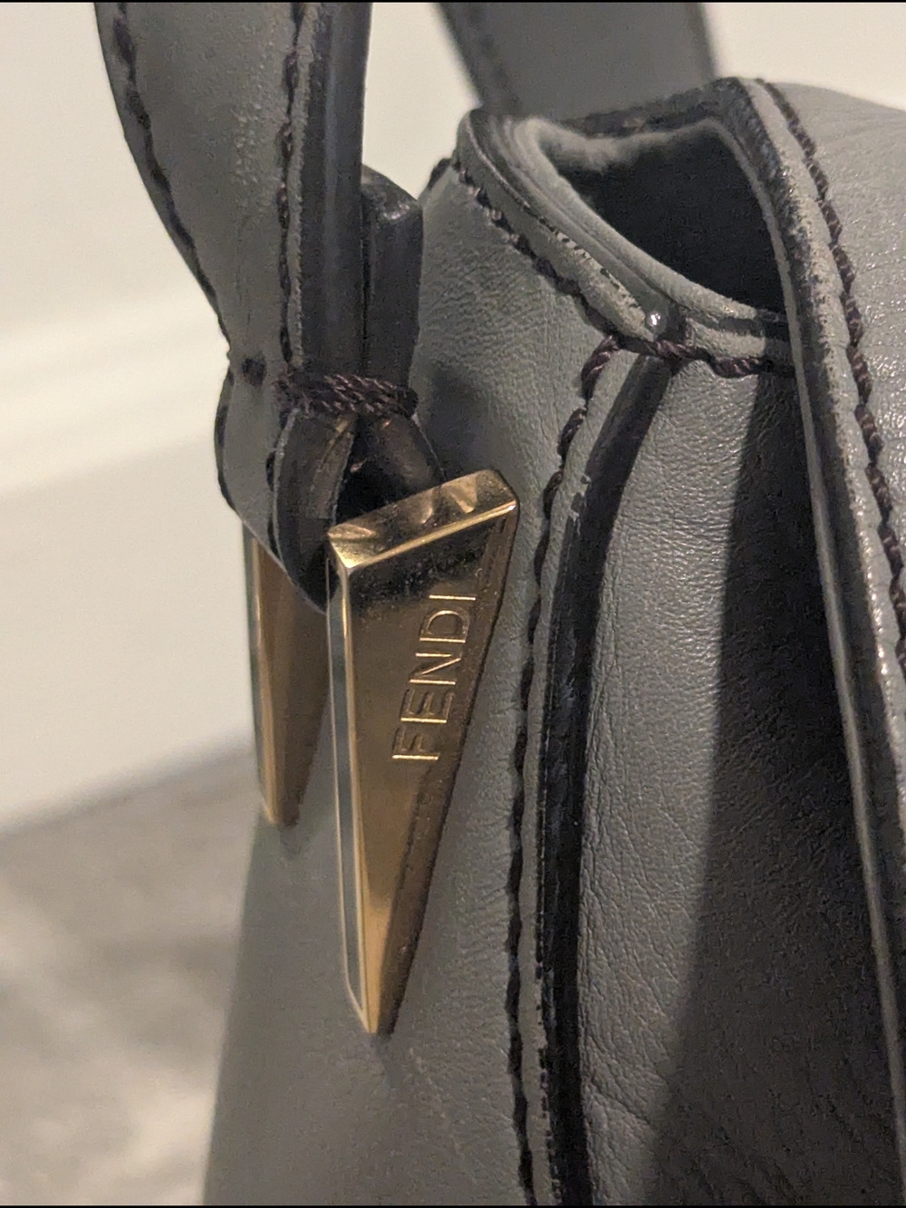 Fendi Mama Forever Large Baguette Light Gray Shoulder Bag - Picture 13 of 15